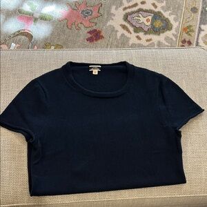 J. Crew Navy Cashmere Tee